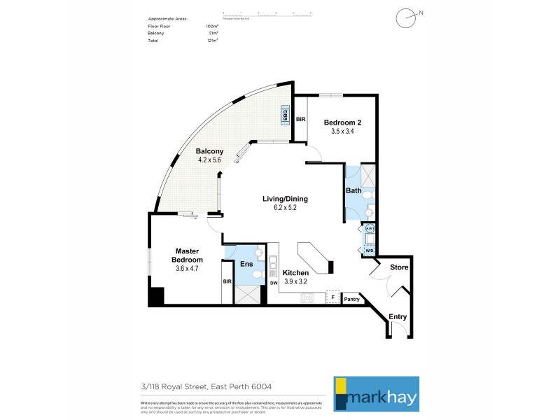 3/118 Royal Street, East Perth WA 6004 Floorplan
