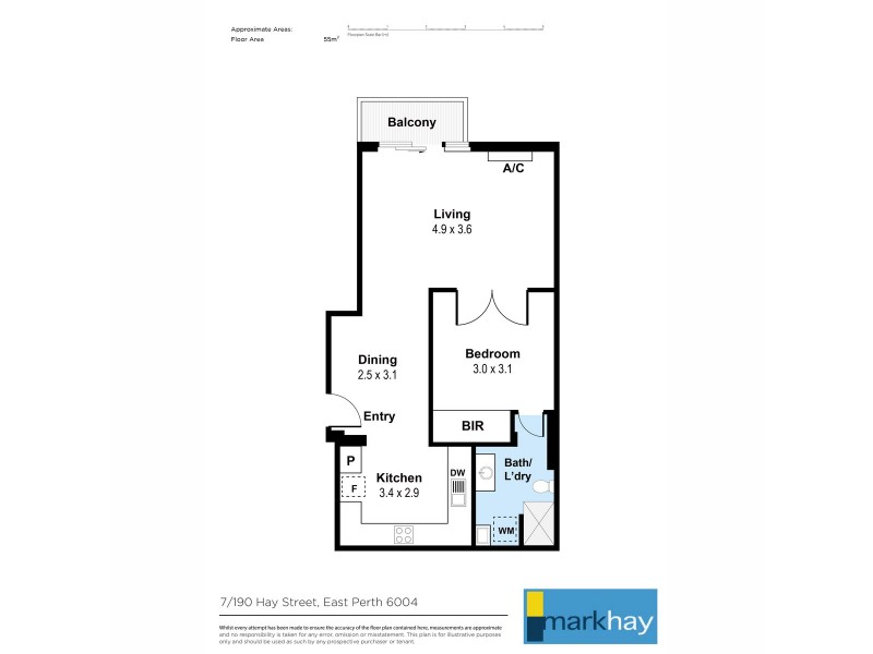 9/190 Hay Street, East Perth WA 6004 Floorplan