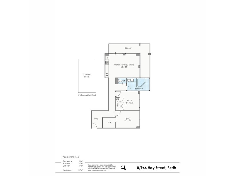 8/996 Hay Street, Perth WA 6000 Floorplan