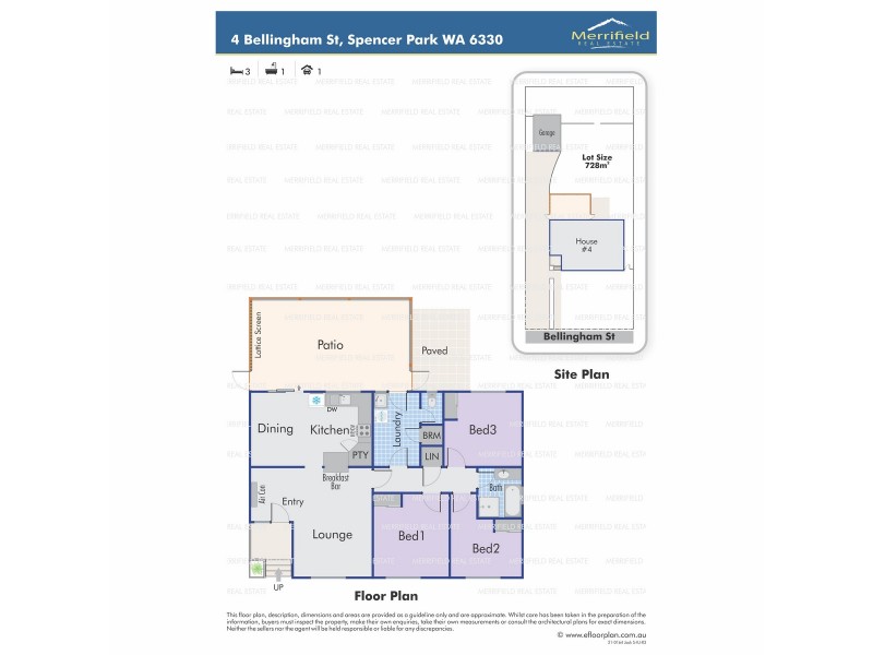 4 Bellingham Street, Spencer Park WA 6330 Floorplan