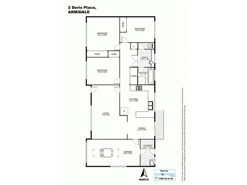 2 Doris Place, Armidale NSW 2350 Floorplan