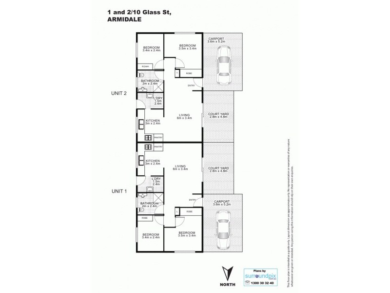 1 & 2/10 Glass Street, Armidale NSW 2350 Floorplan
