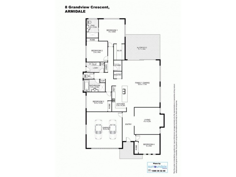 8 Grandview Crescent, Armidale NSW 2350 Floorplan