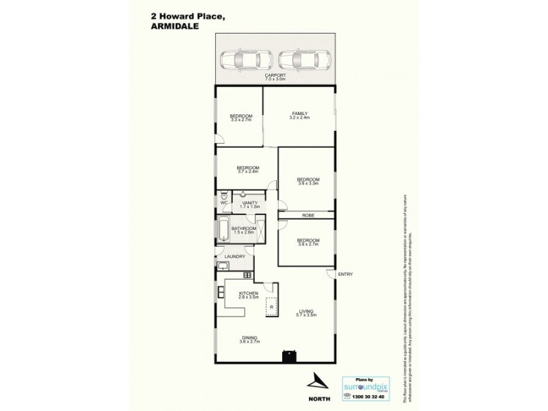 2 Howard Place, Armidale NSW 2350 Floorplan