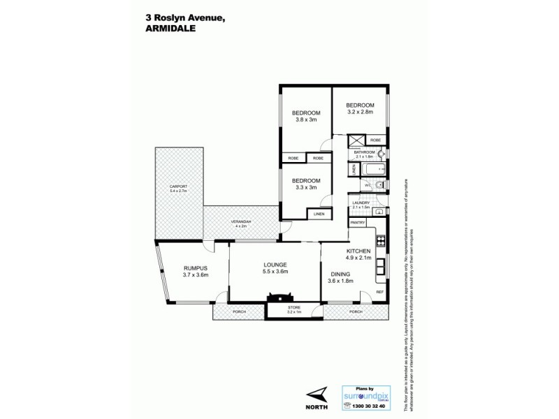 3 Roslyn Avenue, Armidale NSW 2350 Floorplan