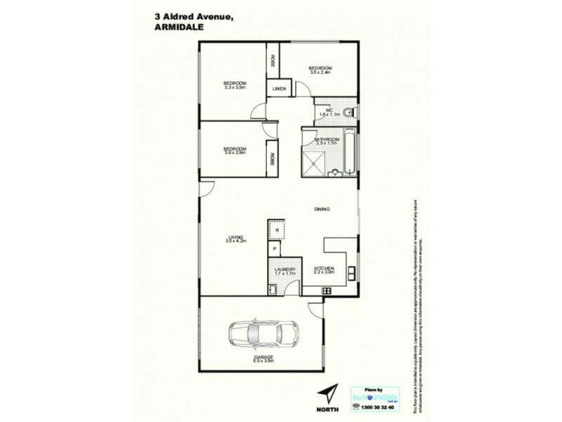 3 Aldred Avenue, Armidale NSW 2350 Floorplan