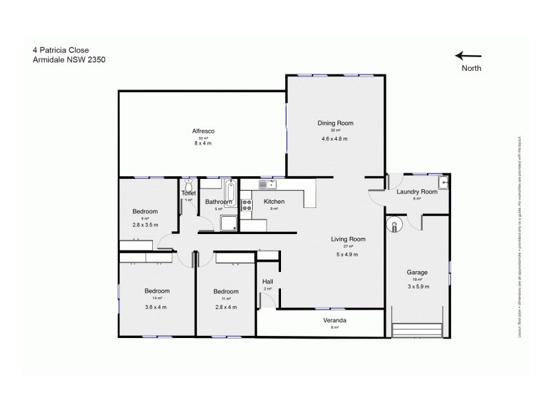 4 Patricia Close, Armidale NSW 2350 Floorplan