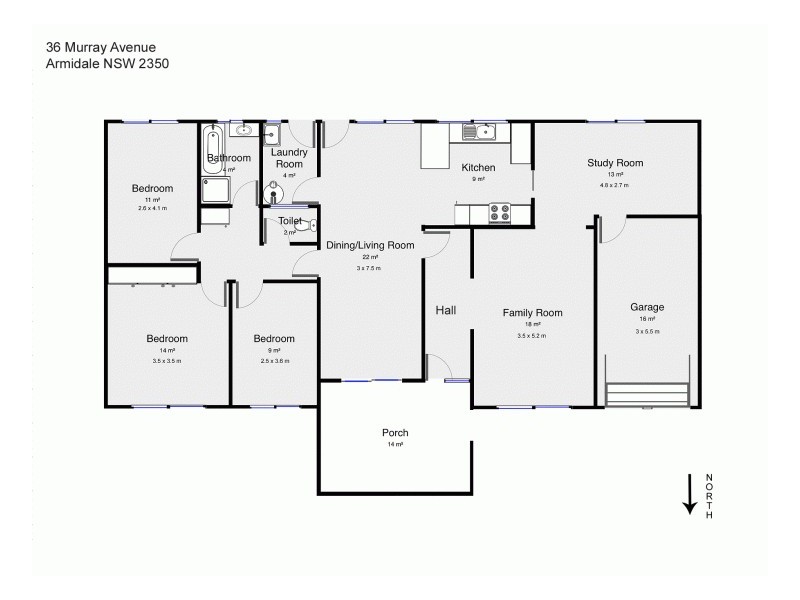 36 Murray Avenue, Armidale NSW 2350 Floorplan