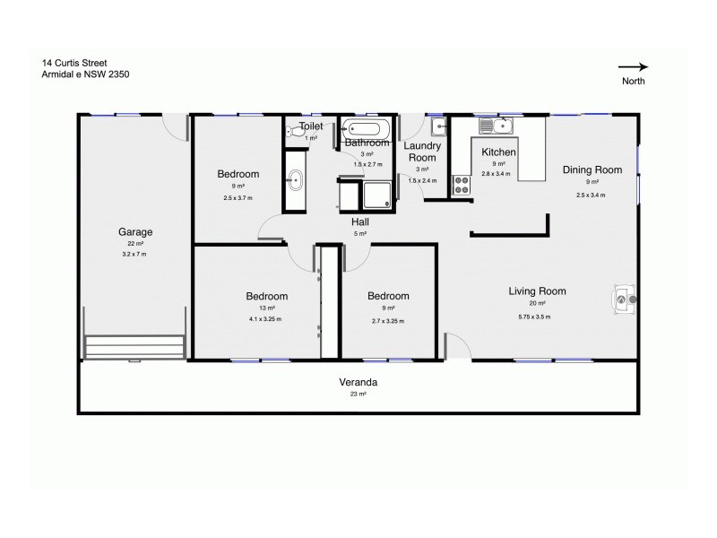 14 Curtis Street, Armidale NSW 2350 Floorplan
