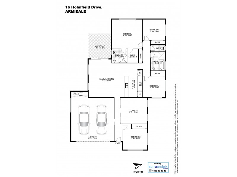 16 Holmfield Drive, Armidale NSW 2350 Floorplan