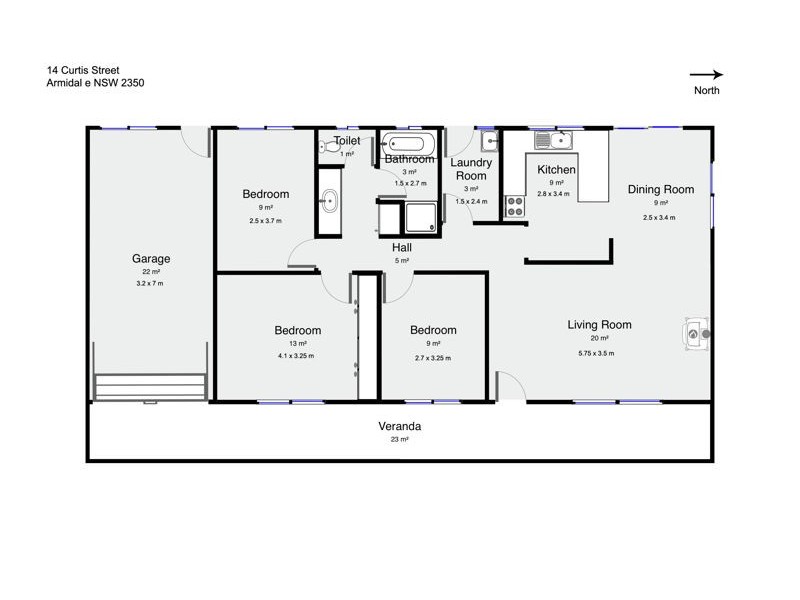 14 Curtis Street, Armidale NSW 2350 Floorplan