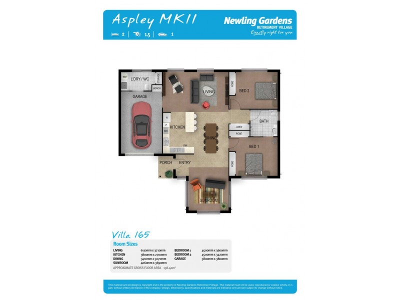 Villa 165/173 Taylor Street, Newling Gardens Retirement Village, Armidale NSW 2350 Floorplan