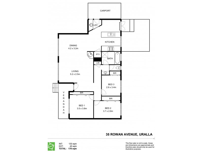 35 Rowan Avenue, Uralla NSW 2358 Floorplan