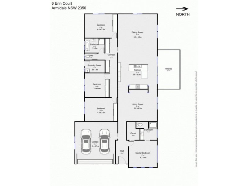 6 Erin Court, Armidale NSW 2350 Floorplan