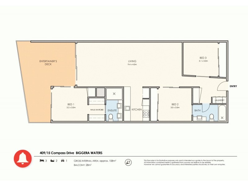 409/15 Compass Drive, Biggera Waters QLD 4216 Floorplan