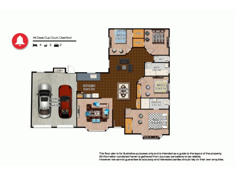 48 Davis Cup Court, Oxenford QLD 4210 Floorplan