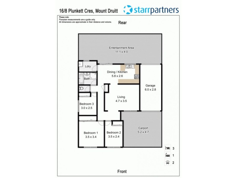 16/8 Plunkett Crescent, Mount Druitt NSW 2770 Floorplan