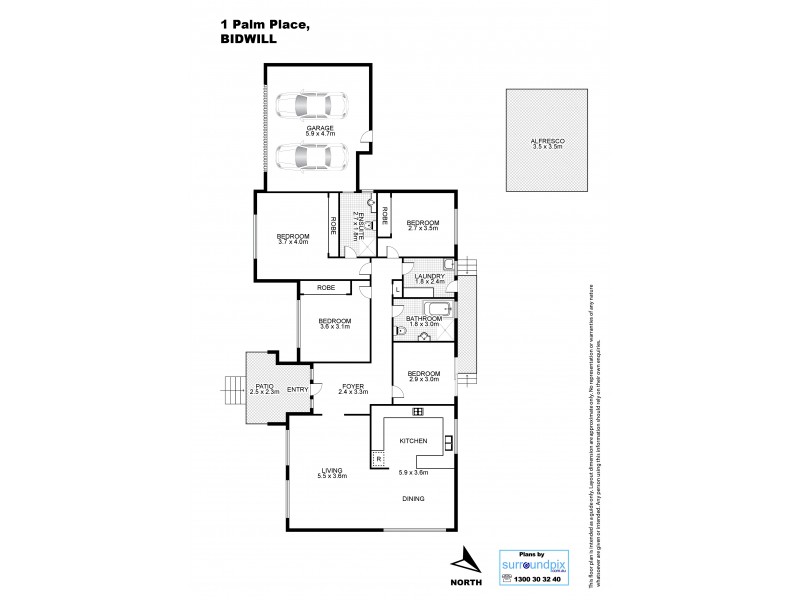 1 Palm Place, Bidwill NSW 2770 Floorplan