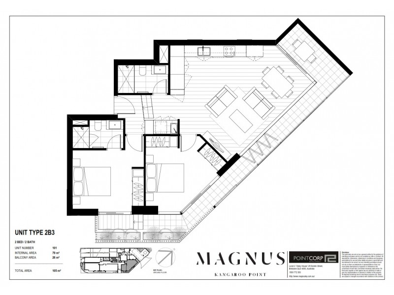 3022/59 O’Connell St, Kangaroo Point QLD 4169 Floorplan