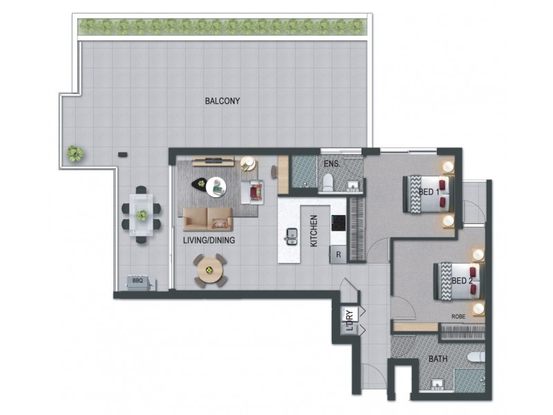 709/616 Main Street, Kangaroo Point QLD 4169 Floorplan