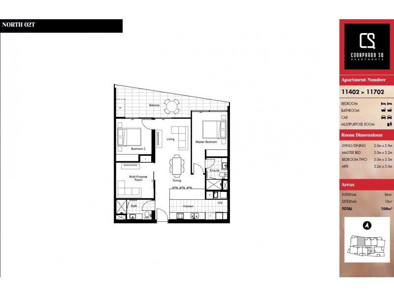11502/300 Old Cleveland Road, Coorparoo QLD 4151 Floorplan