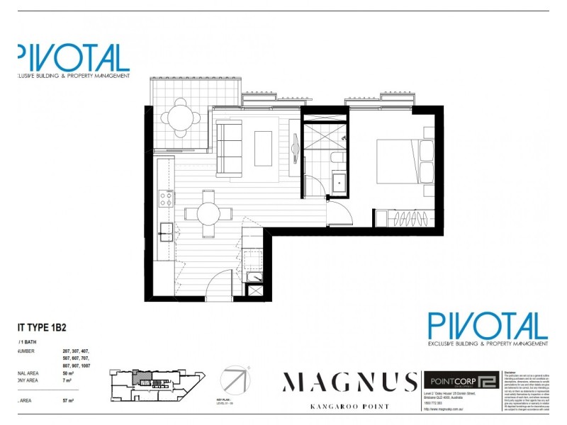 2071/59 O’Connell St, Kangaroo Point QLD 4169 Floorplan