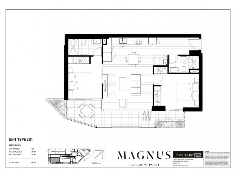 1032/59 O’Connell St, Kangaroo Point QLD 4169 Floorplan