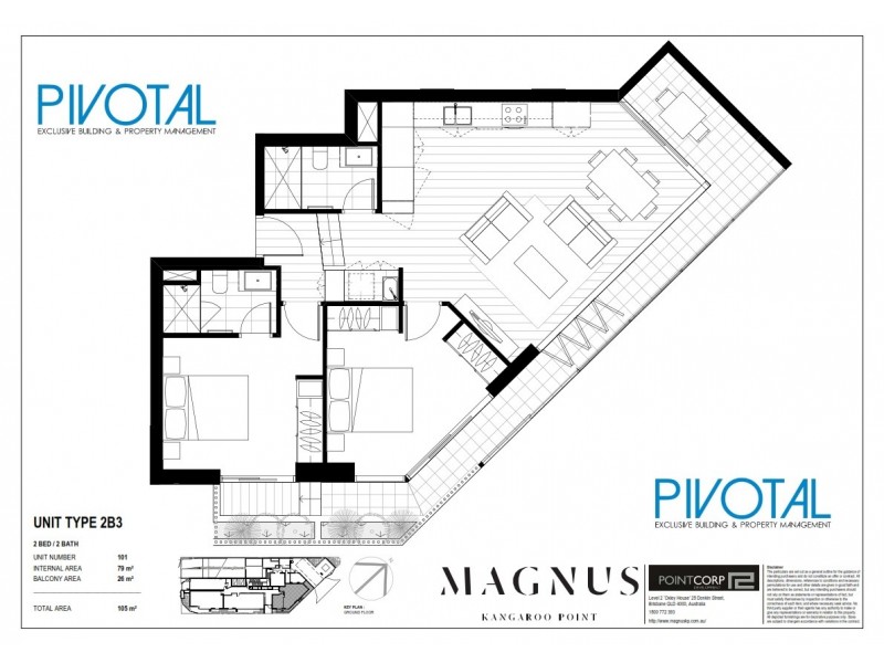 1012/59 O’Connell St, Kangaroo Point QLD 4169 Floorplan