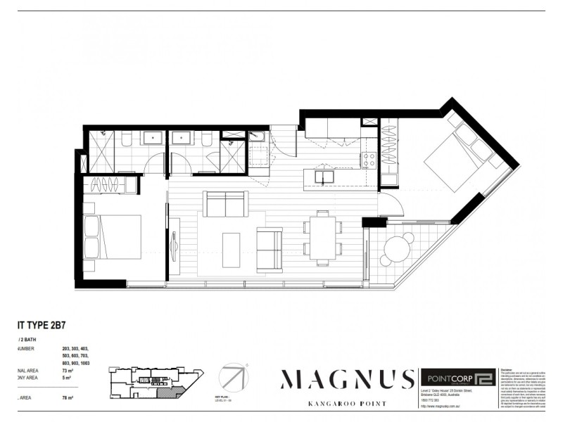 1003/59 O’Connell St, Kangaroo Point QLD 4169 Floorplan