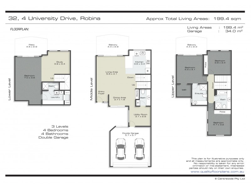32/4 UNIVERSITY DRIVE, Robina QLD 4226 Floorplan