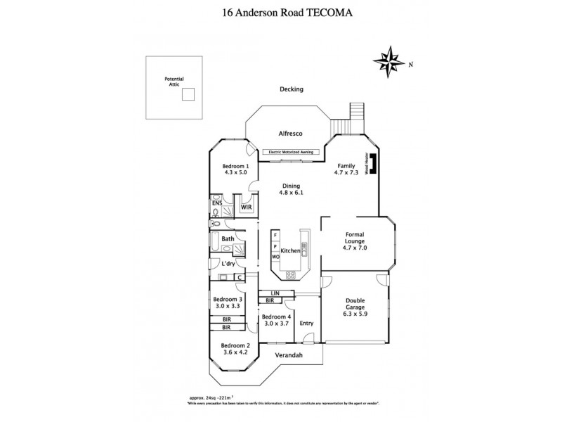 16 Anderson Road, Tecoma VIC 3160 Floorplan