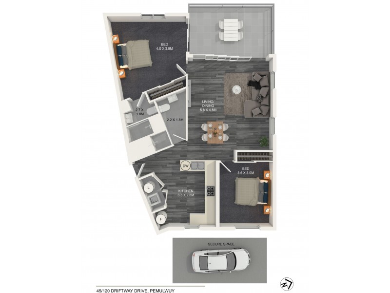 45/120 Driftway Dr, Pemulwuy NSW 2145 Floorplan