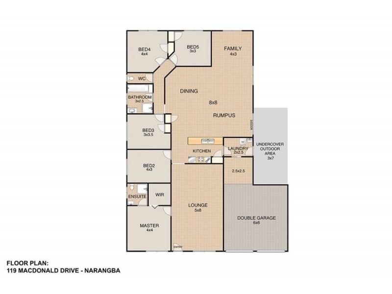 119 MacDonald Drive, Narangba QLD 4504 Floorplan