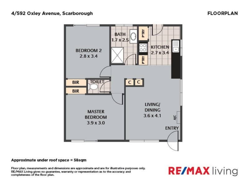 4/592 Oxley Avenue, Scarborough QLD 4020 Floorplan