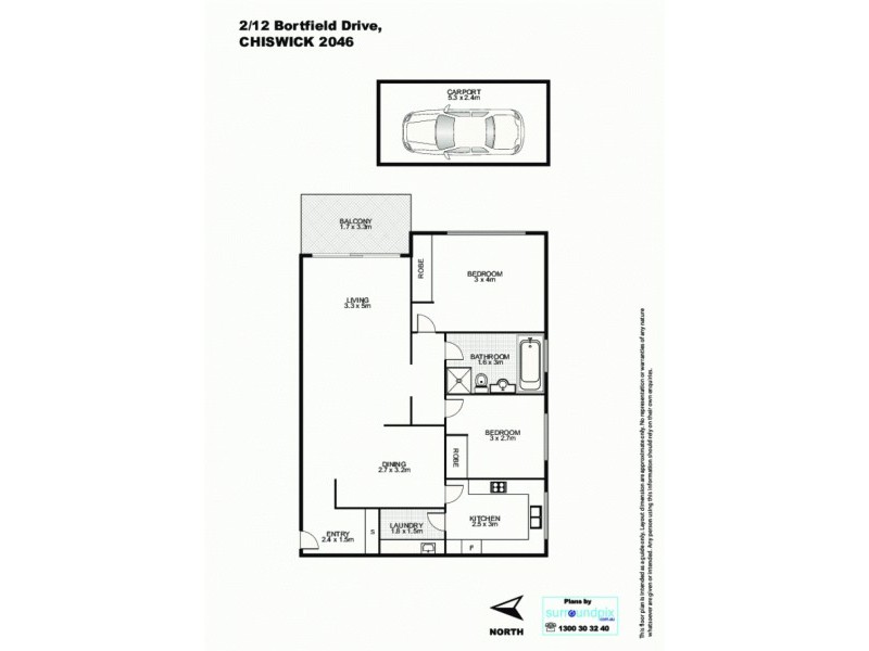 2/12 Bortfield Drv, Chiswick NSW 2046 Floorplan