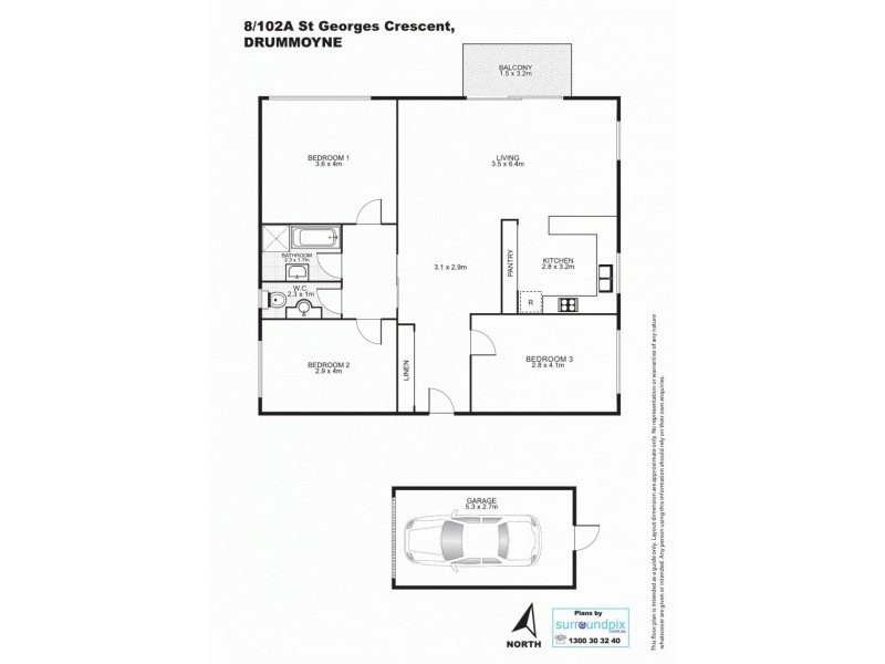 8 / 102 A St Georges Cres, Drummoyne NSW 2047 Floorplan