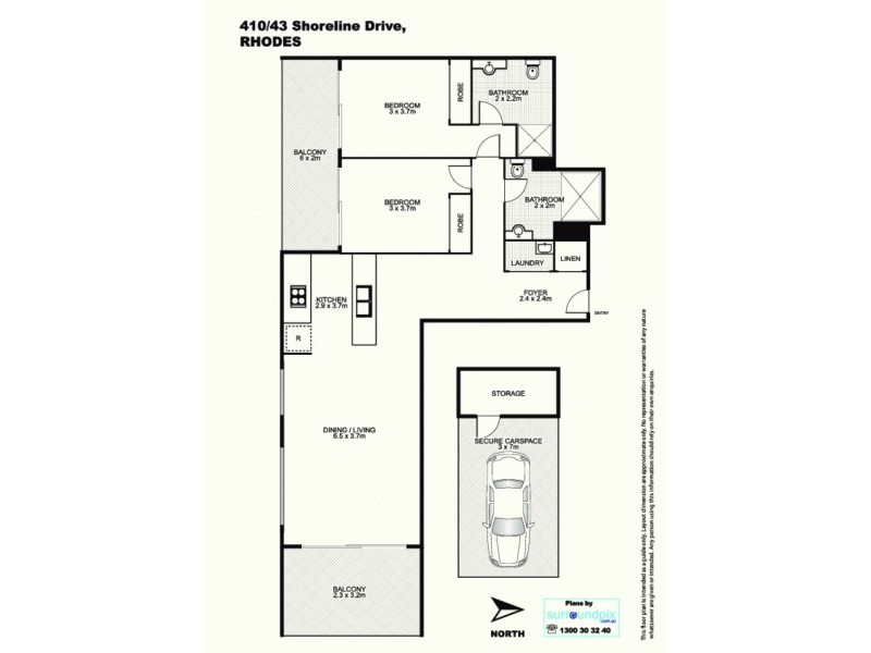 410/43 Shoreline Drv, Rhodes NSW 2138 Floorplan