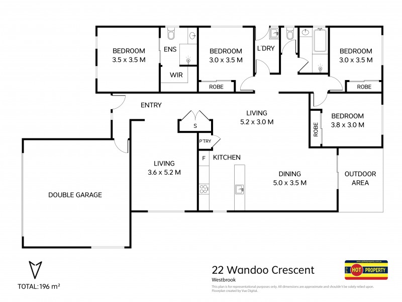 22 Wandoo Crescent, Westbrook QLD 4350 Floorplan