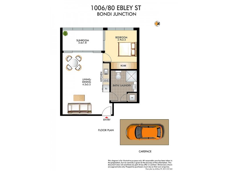 1006/80 Ebley Street, Bondi Junction NSW 2022 Floorplan