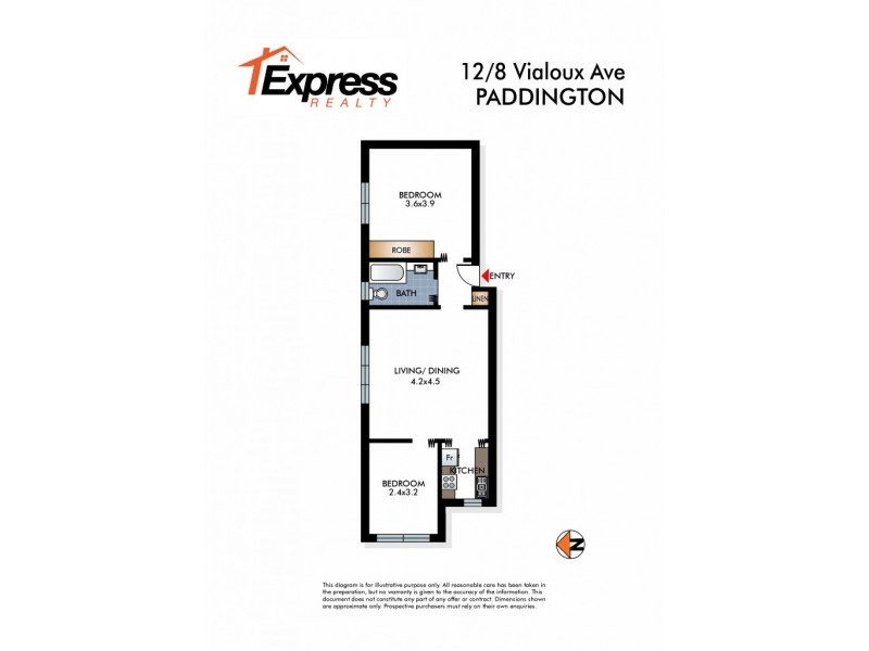 12/8 Vialoux Ave, Paddington NSW 2021 Floorplan