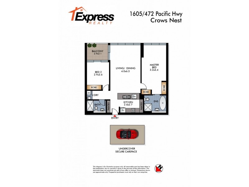 1605/472-486 Pacific Highway, St Leonards NSW 2065 Floorplan