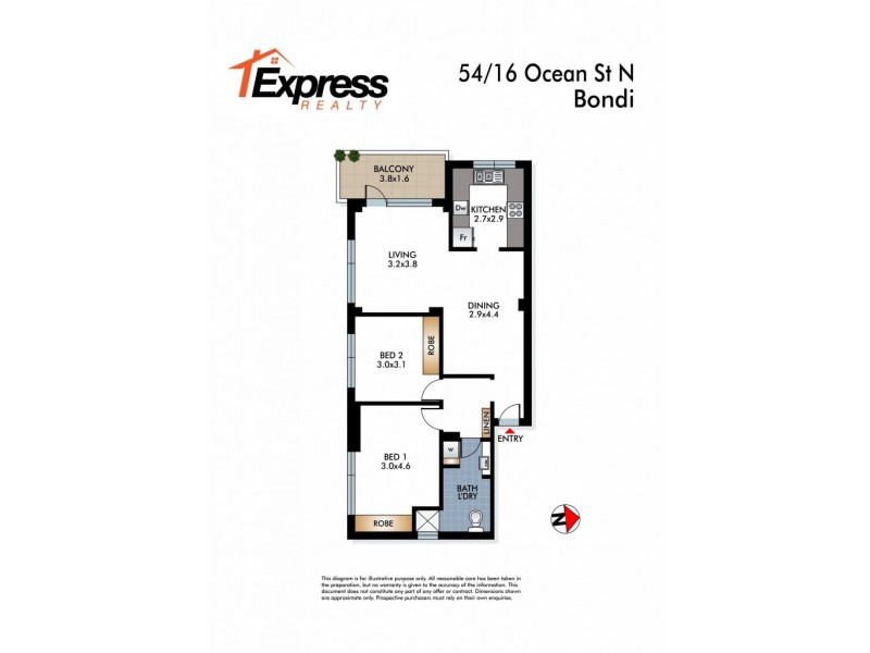 54/16 Ocean Street, Bondi NSW 2026 Floorplan