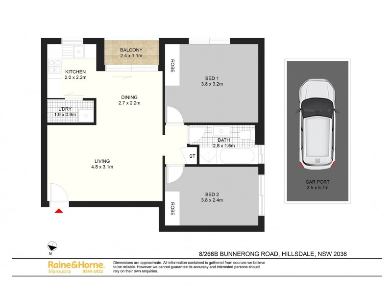 8/266B Bunnerong Road, Hillsdale NSW 2036 Floorplan