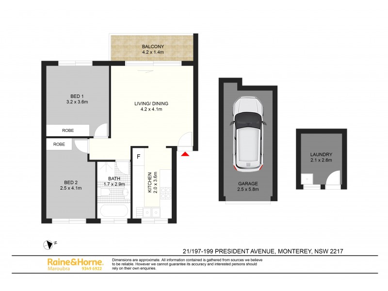 21/197-199 President Avenue, Monterey NSW 2217 Floorplan