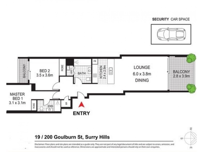 19/200 Goulburn Street, Surry Hills NSW 2010 Floorplan