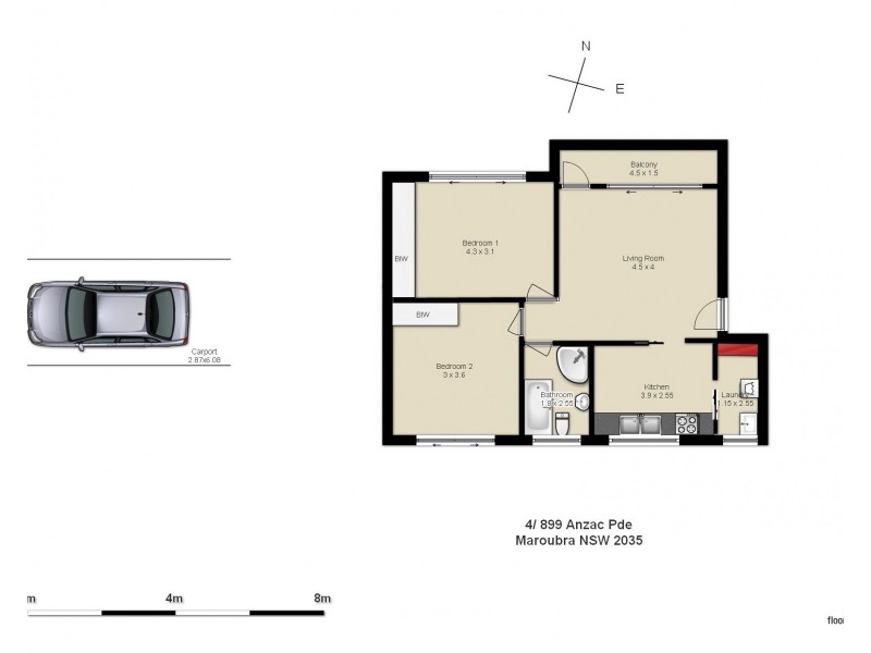 4/899 Anzac Parade, Maroubra NSW 2035 Floorplan