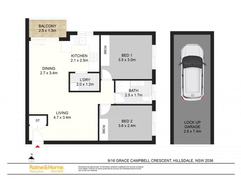9/16 Grace Campbell Crescent, Hillsdale NSW 2036 Floorplan