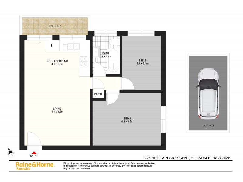 9/28 Brittain Crescent, Hillsdale NSW 2036 Floorplan