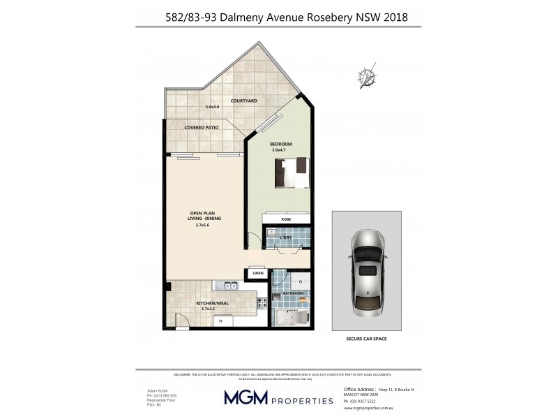 582/83-93 Dalmeny Ave, Rosebery NSW 2018 Floorplan