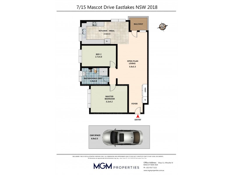 7/15 Mascot Drive, Eastlakes NSW 2018 Floorplan